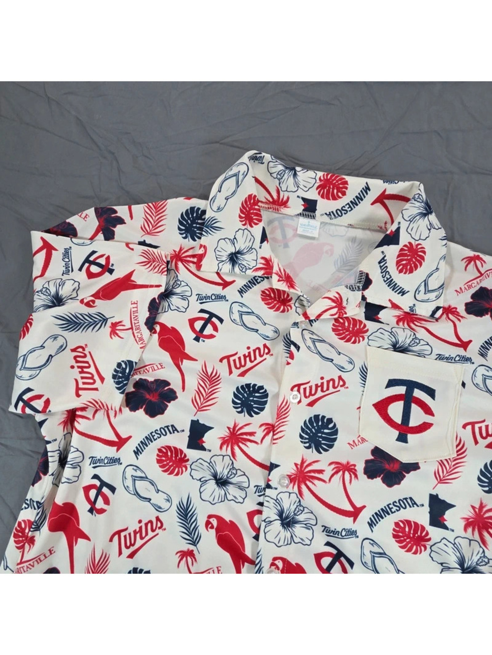 Minnesota Twins Margaritaville theme night giveaway Hawaiian shirt.